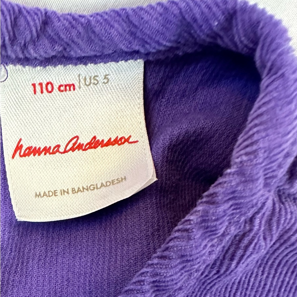 Girls Hanna Andersson purple corduroy dress - Picture 2 of 5